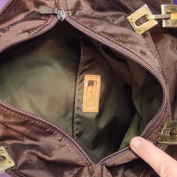 MCM Brown Monogram Nylon Zip Tote - Picture 13 of 15
